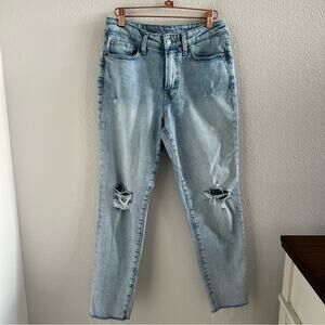 Old Navy OG Straight High Rise Distressed Denim Jeans 4